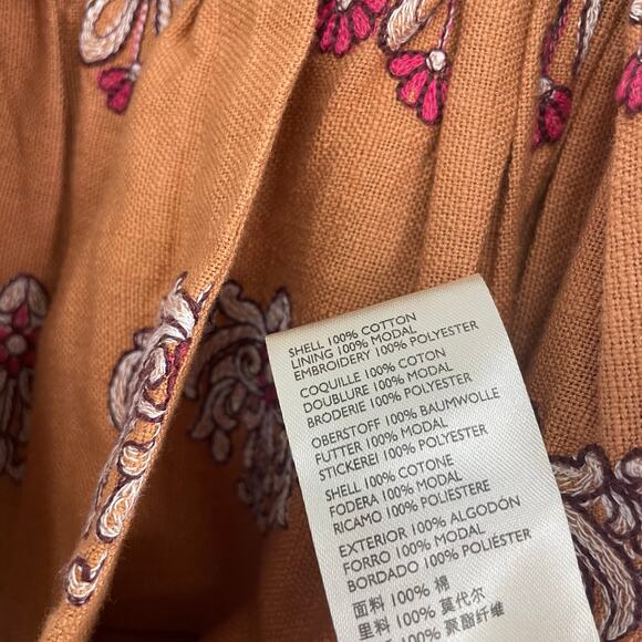 By Anthropologie Meghan Embroidered Mini Skirt Womens Size 12 - Picture 10 of 10